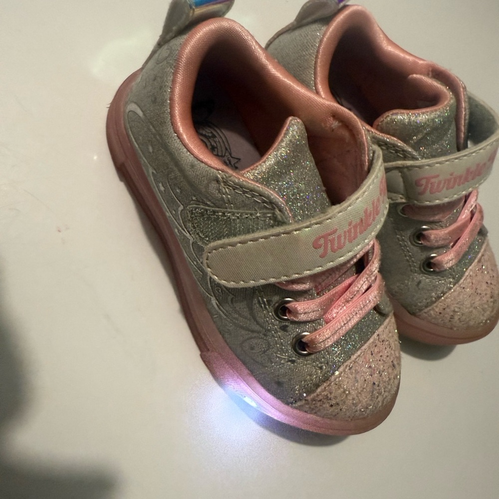 Skechers Twinkle Toes Kids Sneakers - Pink and Silver
